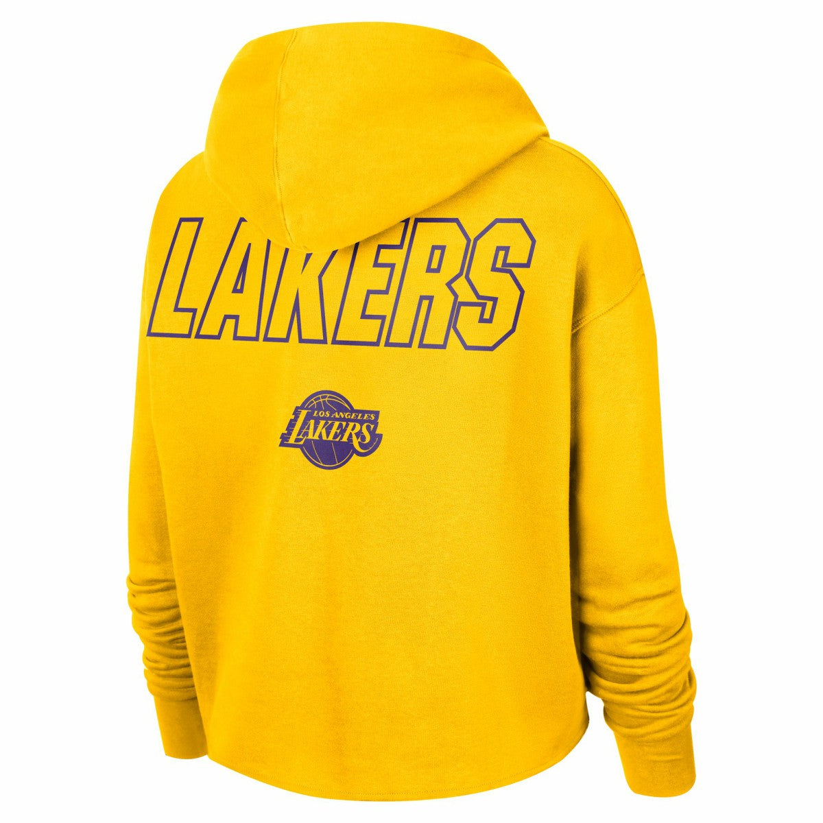 Los Angeles Lakers Women's Courtside Cropped Pullover Hoodie Gold