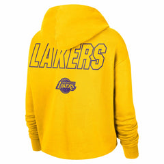 Los Angeles Lakers Women's Courtside Cropped Pullover Hoodie Gold