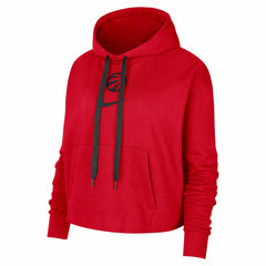 Toronto Raptors Women's Courtside Cropped Pullover Hoodie Red