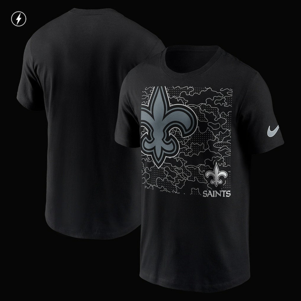 New Orleans Saints RFLCTV T-Shirt Black