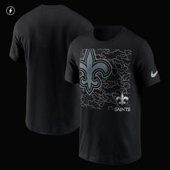 New Orleans Saints RFLCTV T-Shirt Black