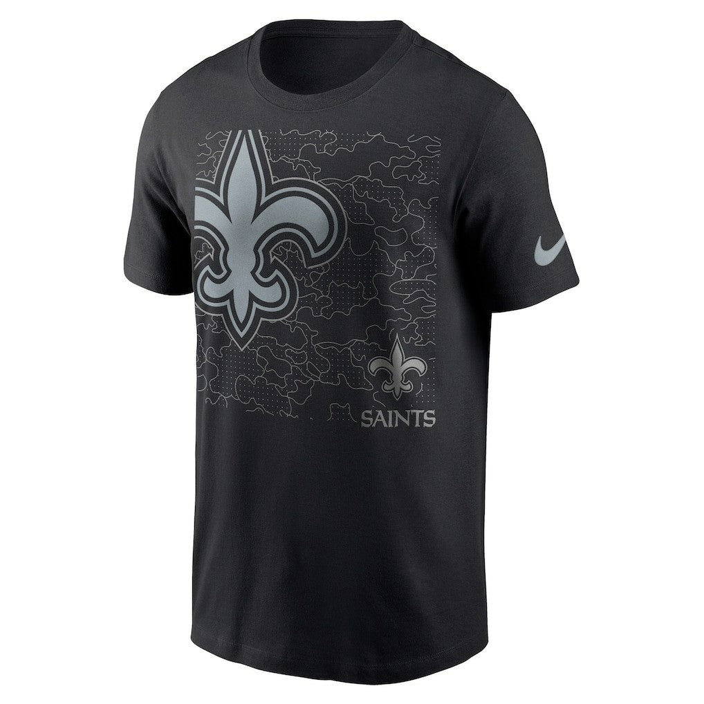 New Orleans Saints RFLCTV T-Shirt Black