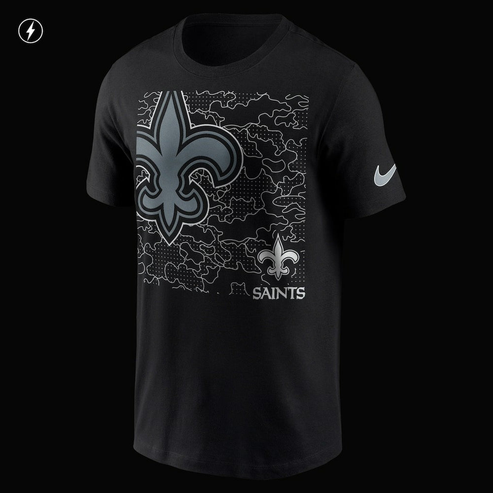 New Orleans Saints RFLCTV T-Shirt Black