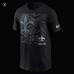 New Orleans Saints RFLCTV T-Shirt Black