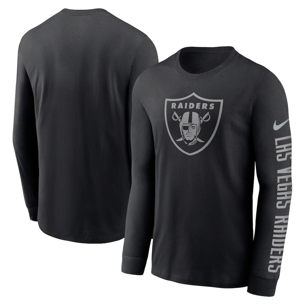 Las Vegas Raiders RFLCTV Name and Logo T-Shirt Black