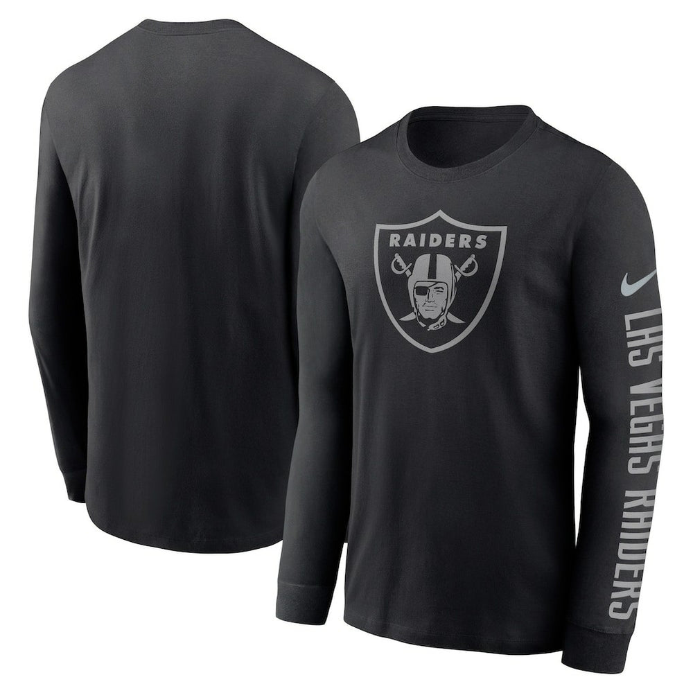 Las Vegas Raiders RFLCTV Name and Logo T-Shirt Black