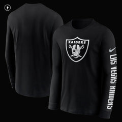 Las Vegas Raiders RFLCTV Name and Logo T-Shirt Black