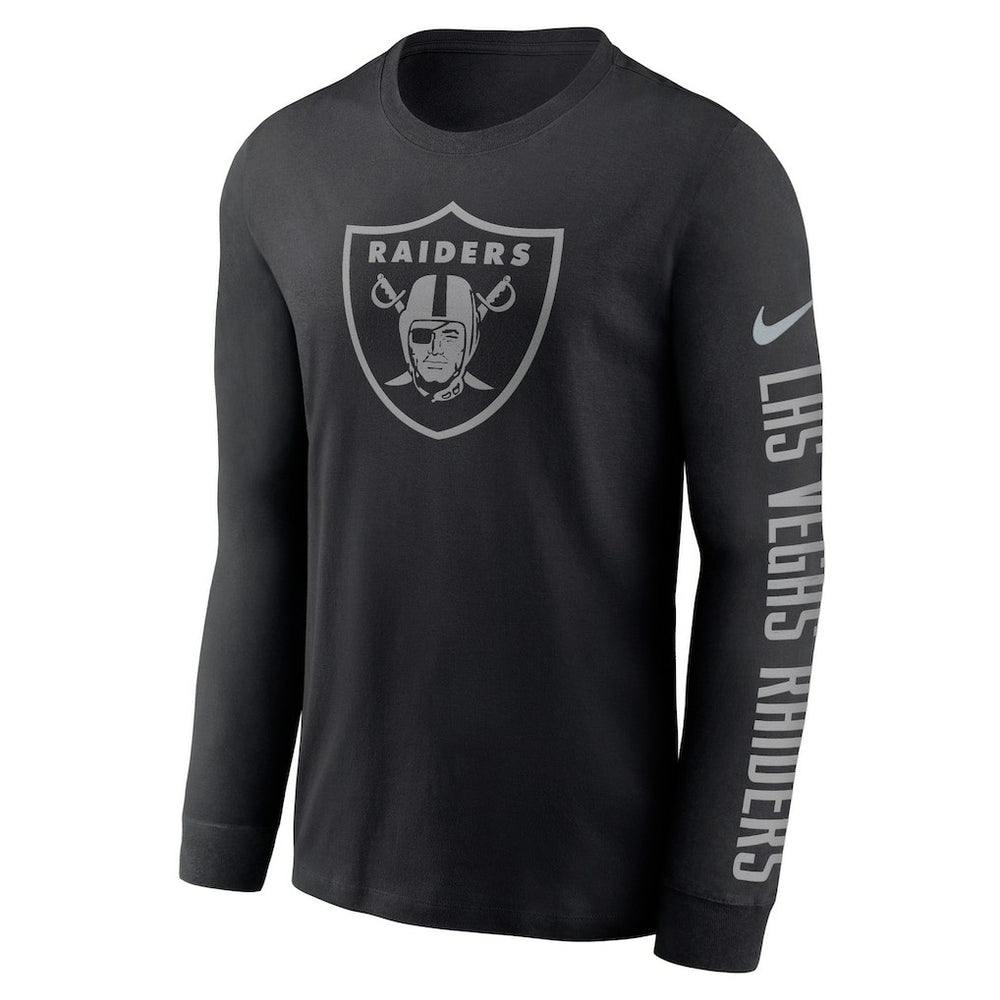 Las Vegas Raiders RFLCTV Name and Logo T-Shirt Black