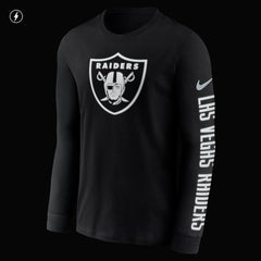 Las Vegas Raiders RFLCTV Name and Logo T-Shirt Black