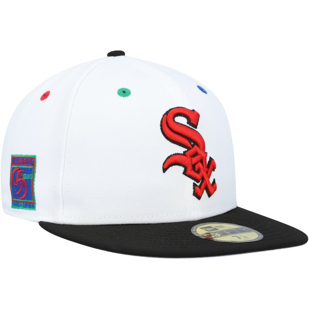 Chicago White Sox New Era 95th Anniversary Primary Eye 59FIFTY Fitted Hat - White/Black Hats