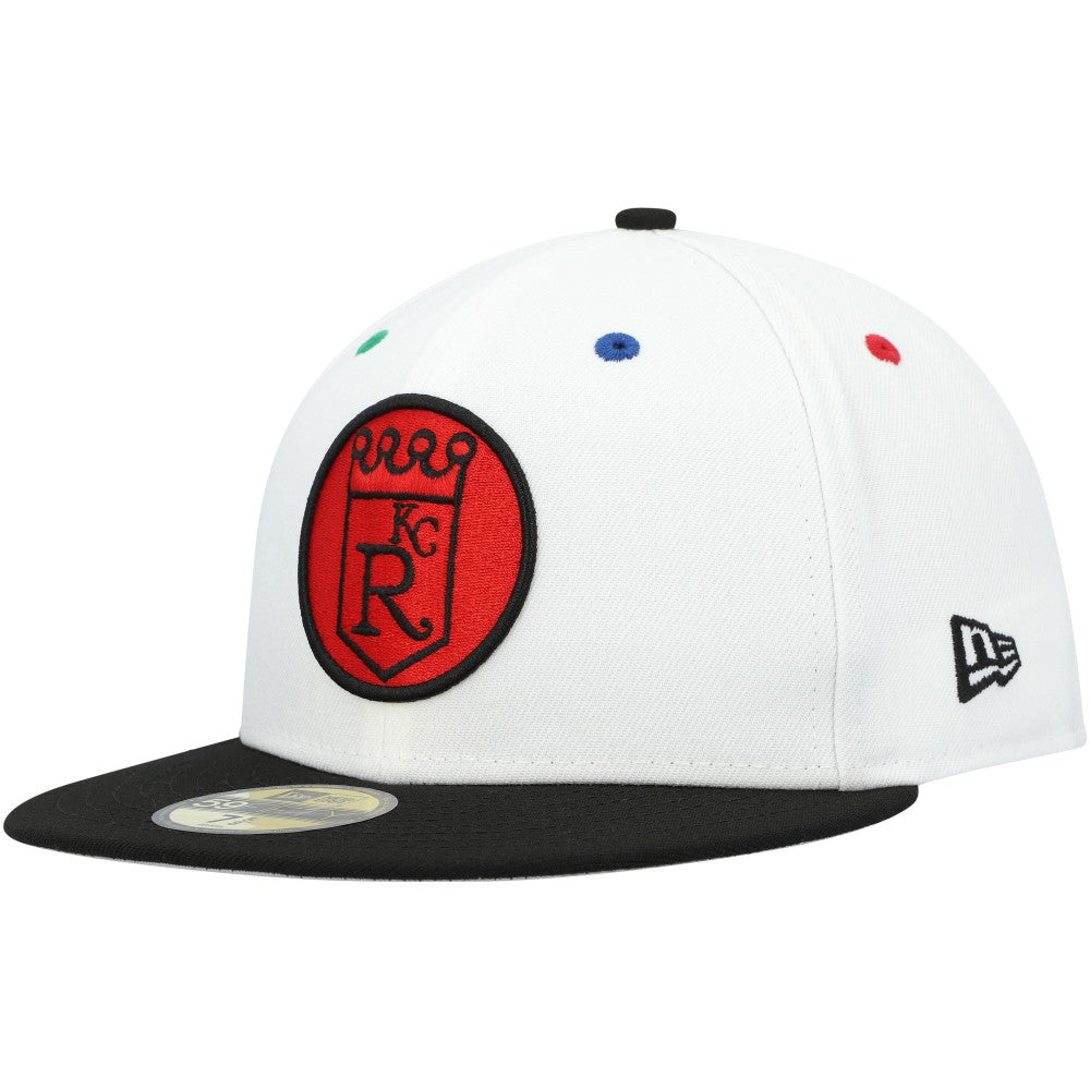 Kansas City Royals New Era  Primary Eye 59FIFTY Fitted Hat - White/Black Hats