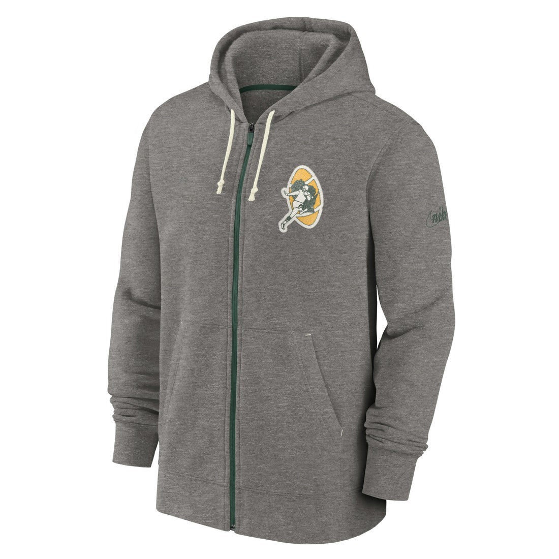 Green Bay Packers Historic Lifestyle Full-Zip Hoodie Heather Charcoal