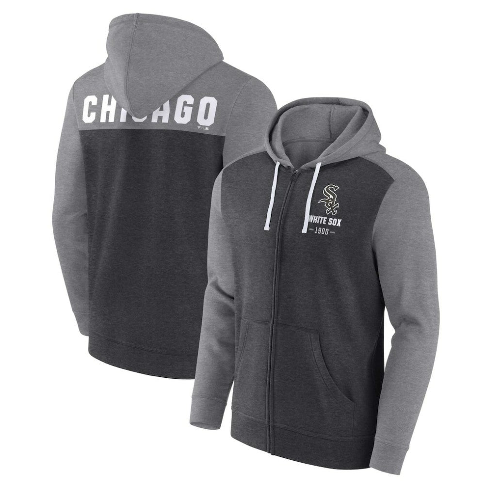 Chicago White Sox Fanatics Blown Away Full-Zip Hoodie - Heathered Charcoal/Heathered Gray Hoodies