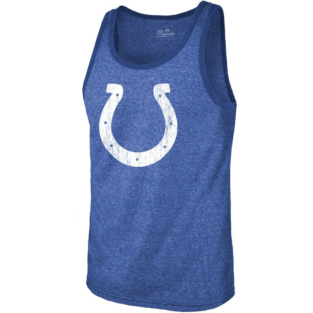 Jonathan Taylor Indianapolis Colts Majestic Threads Player Name & Number Tri-Blend Tank Top Heathered Royal