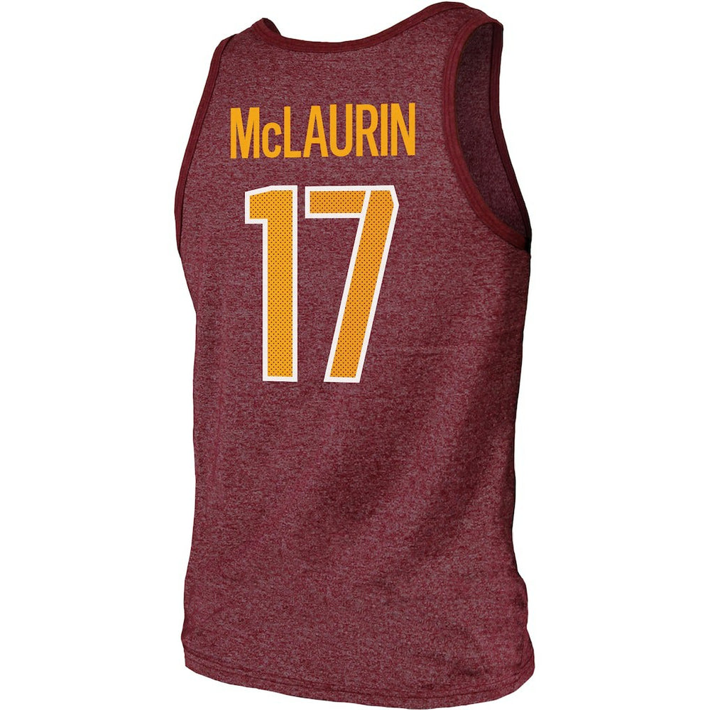Terry McLaurin Washington Commanders Majestic Threads Player Name & Number Tank Top Heathered Burgundy
