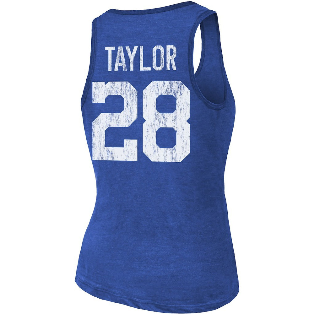Jonathan Taylor Indianapolis Colts Majestic Threads Women's Player Name & Number Tri-Blend Tank Top Royal