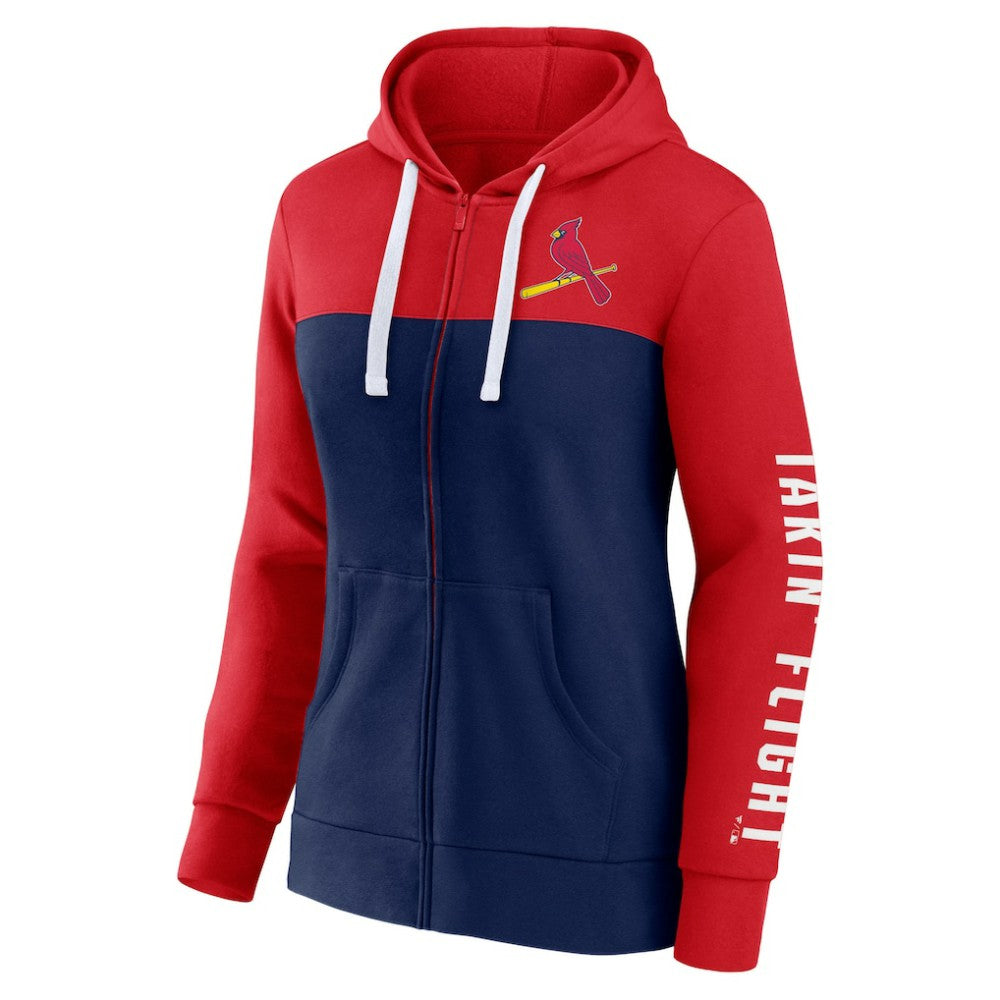 St. Louis Cardinals Fanatics Women's Take The Field Colorblocked Hoodie Full-Zip Jacket - Red/Navy Jackets