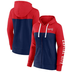 Washington Nationals Fanatics Women's Take The Field Colorblocked Hoodie Full-Zip Jacket - Red/Navy Jackets