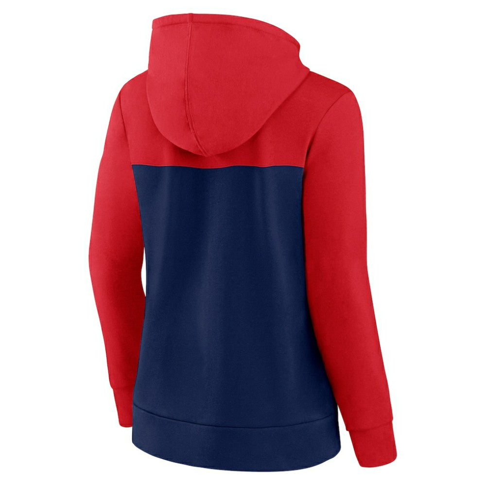 Washington Nationals Fanatics Women's Take The Field Colorblocked Hoodie Full-Zip Jacket - Red/Navy Jackets