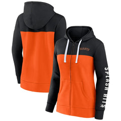 San Francisco Giants Fanatics Women's Take The Field Colorblocked Hoodie Full-Zip Jacket - Black/Orange Jackets