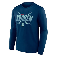 NHL Seattle Kraken Fanatics Covert Long Sleeve T-Shirt - Deep Sea Blue