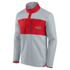 NHL Washington Capitals Fanatics Hockey Polar Fleece Quarter-Snap Jacket - Gray/Red
