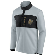NHL Vegas Golden Knights Fanatics Hockey Polar Fleece Quarter-Snap Jacket - Gray/Black