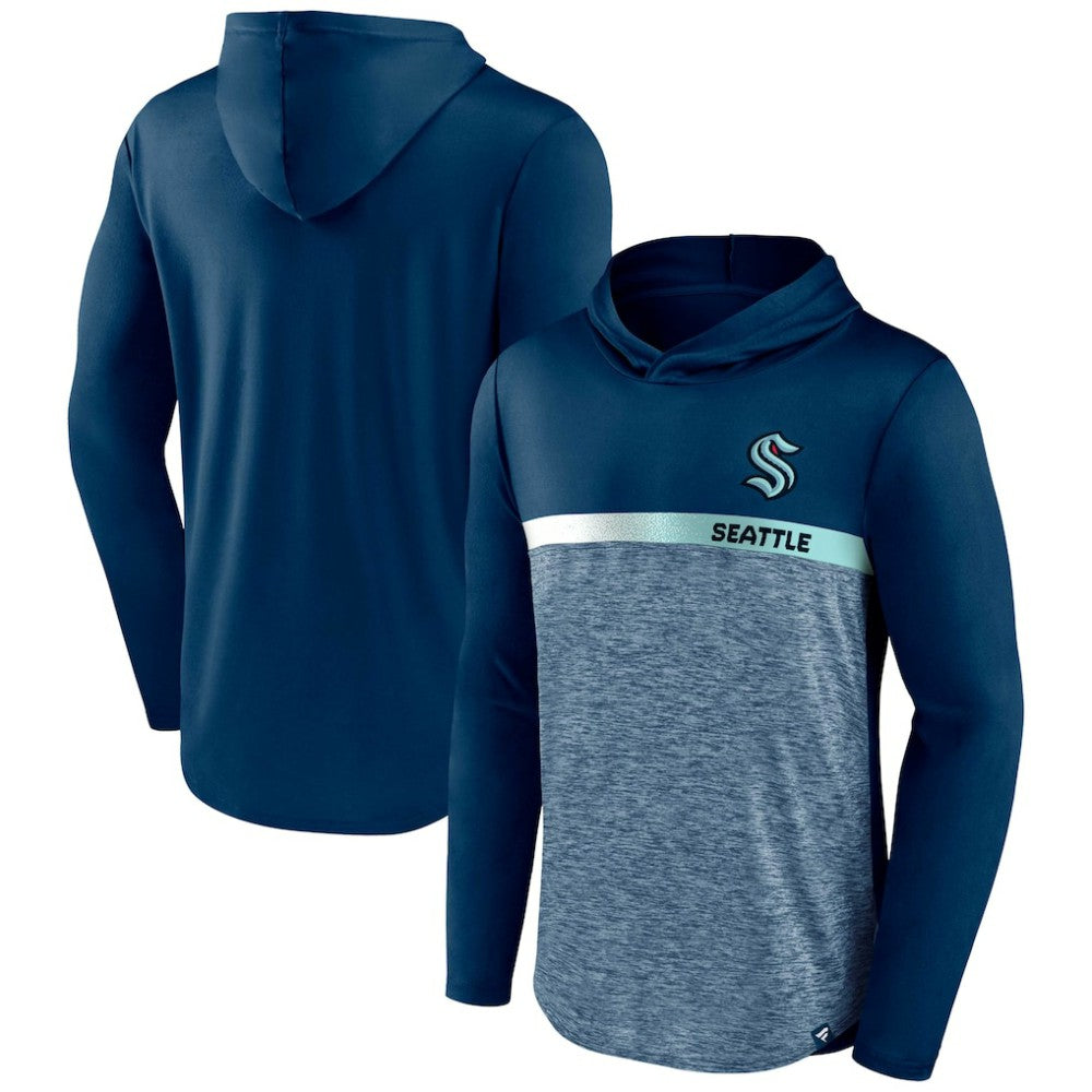 NHL Seattle Kraken Fanatics Podium Defender Pullover Hoodie - Deep Sea Blue