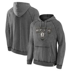 Brooklyn Nets True Classics Vintage Snow Wash Raglan Pullover Hoodie Gray