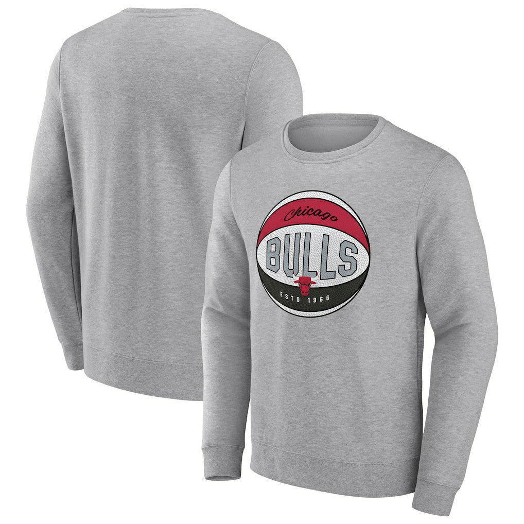 Chicago Bulls True Classics Vint Pullover Sweatshirt Heathered Gray