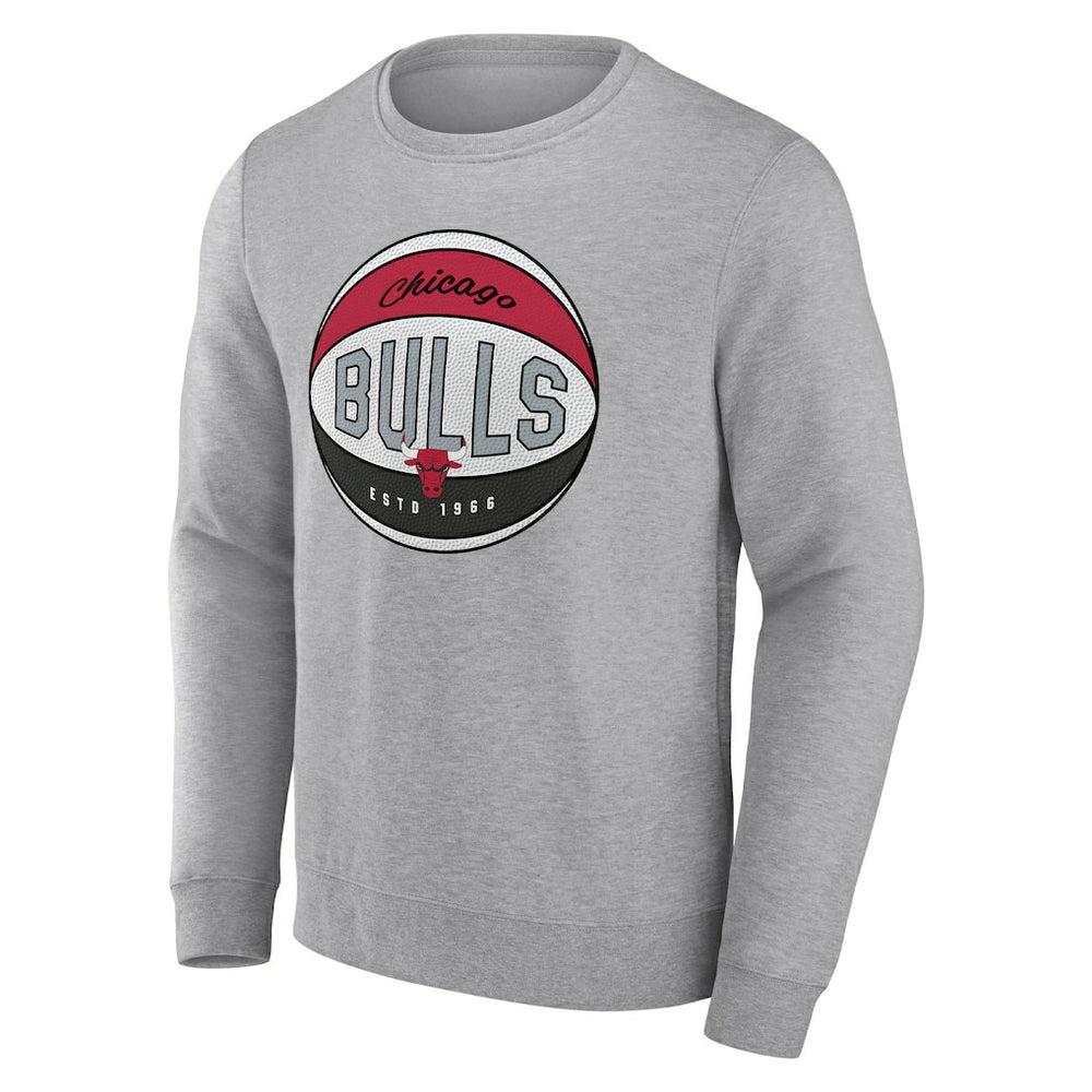 Chicago Bulls True Classics Vint Pullover Sweatshirt Heathered Gray