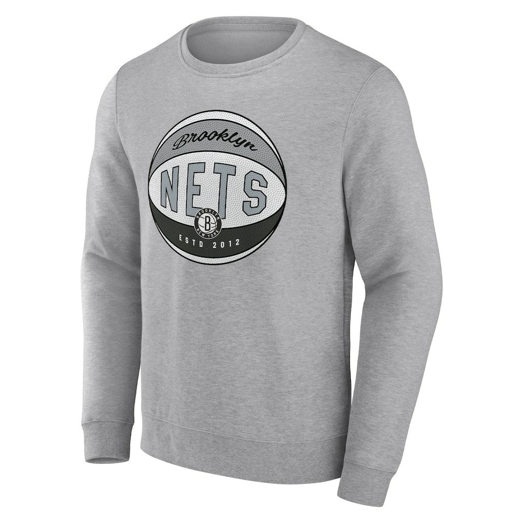 Brooklyn Nets True Classics Vint Pullover Sweatshirt Heathered Gray