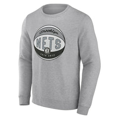 Brooklyn Nets True Classics Vint Pullover Sweatshirt Heathered Gray