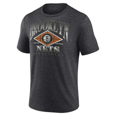 Brooklyn Nets True Classics Power Phase Tri-Blend T-Shirt Heather Charcoal