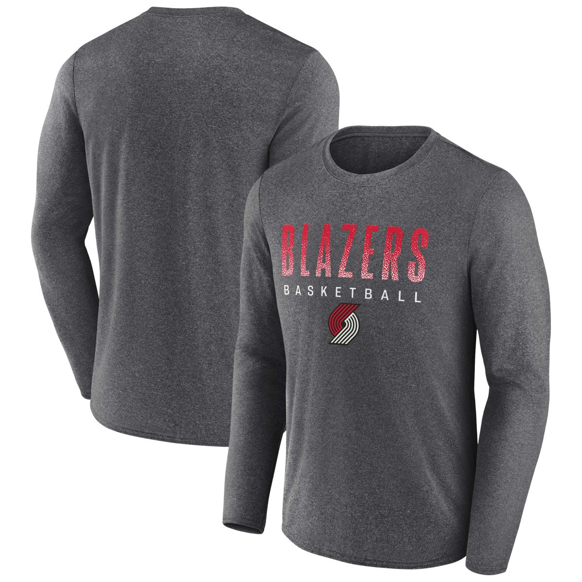 Portland Trail Blazers Where Legends Play Iconic Practice Long Sleeve T-Shirt Heathered Charcoal