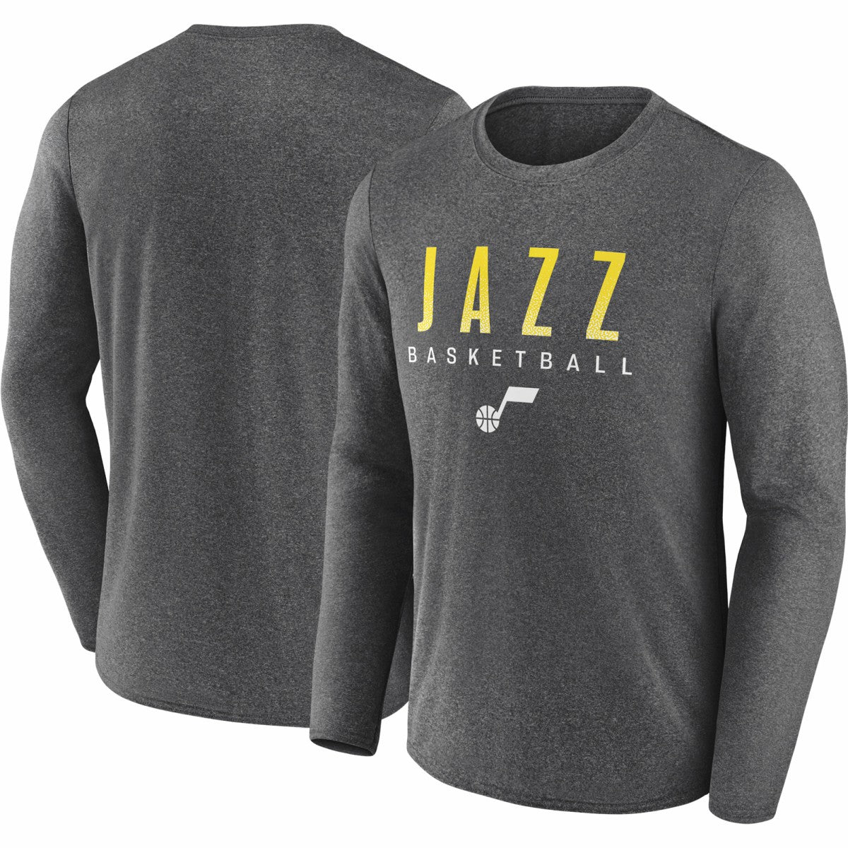 Utah Jazz Where Legends Play Iconic Practice Long Sleeve T-Shirt Heather Charcoal