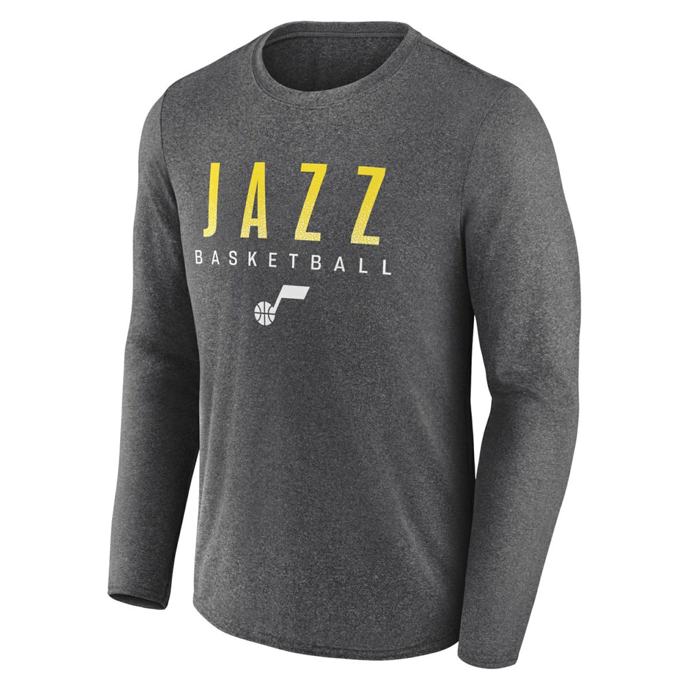 Utah Jazz Where Legends Play Iconic Practice Long Sleeve T-Shirt Heather Charcoal