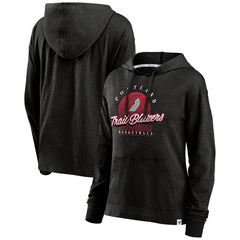 Portland Trail Blazers Women's Full Steam Slub Hoodie T-Shirt Black
