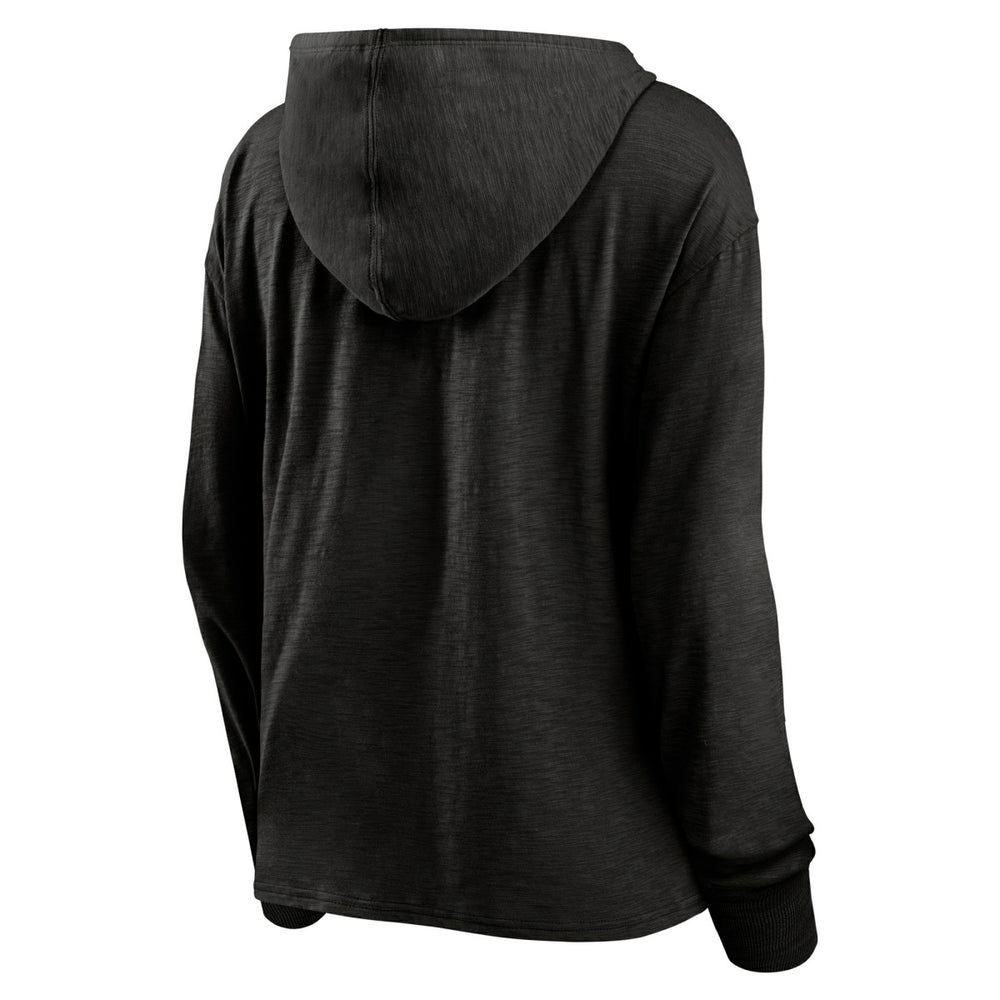 Portland Trail Blazers Women's Full Steam Slub Hoodie T-Shirt Black