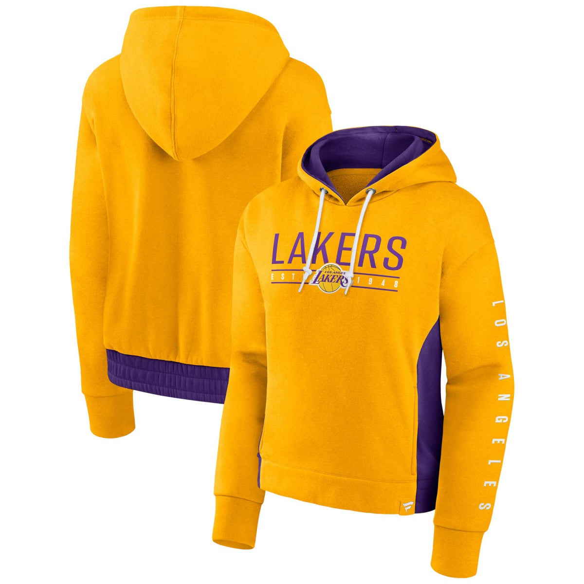 Los Angeles Lakers Women's Iconic Halftime Colorblock Pullover Hoodie Gold