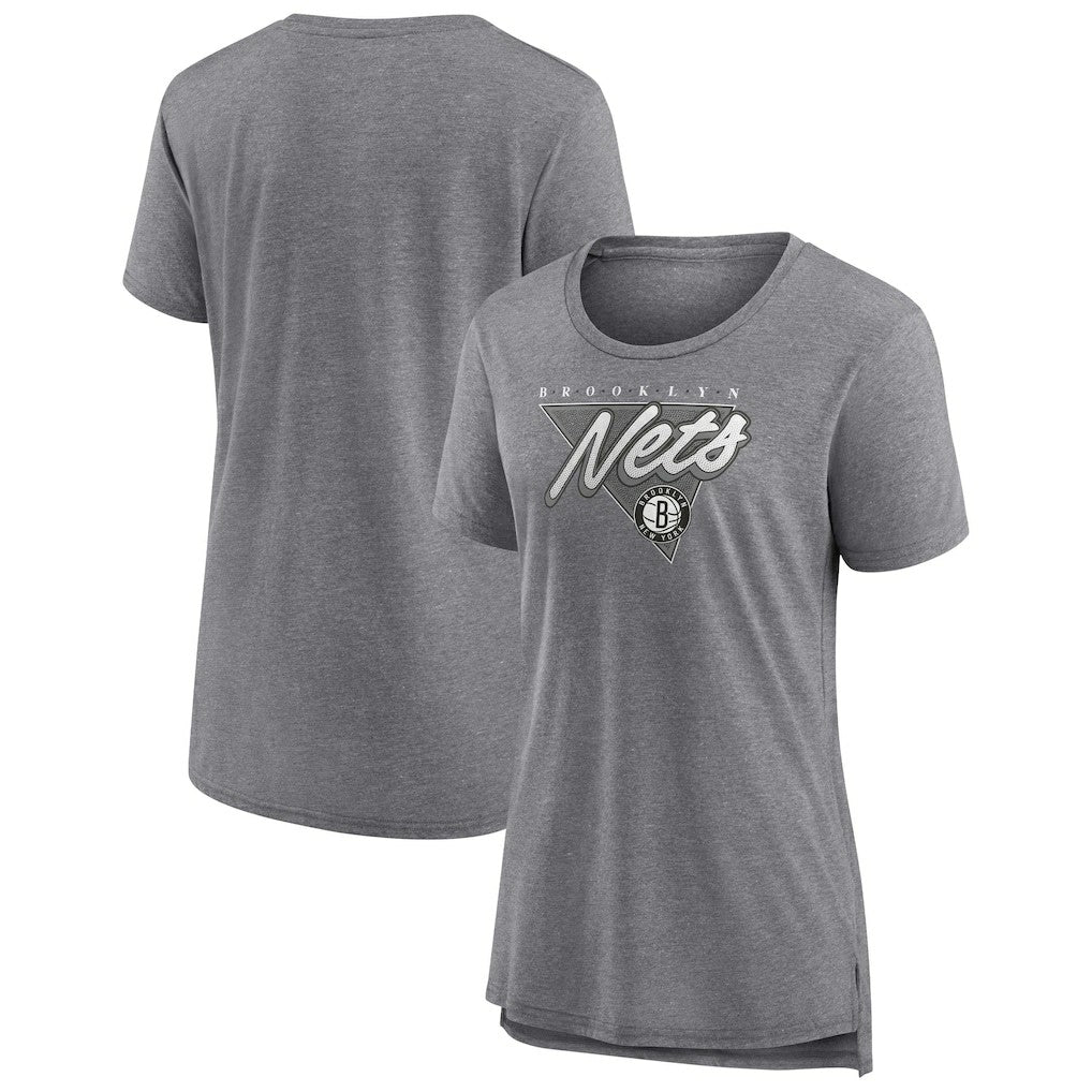 Brooklyn Nets Women's True Classics Tri-Blend T-Shirt Heathered Gray