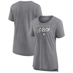 Brooklyn Nets Women's True Classics Tri-Blend T-Shirt Heathered Gray