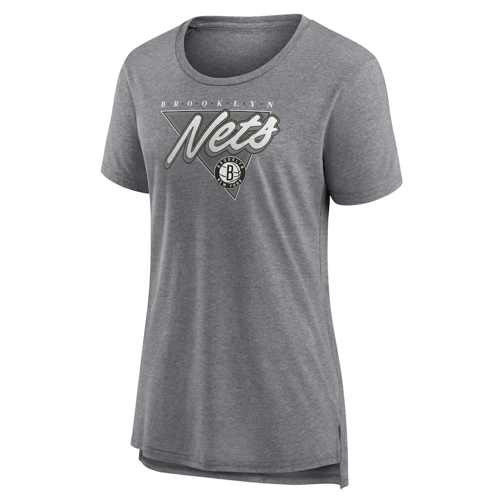 Brooklyn Nets Women's True Classics Tri-Blend T-Shirt Heathered Gray