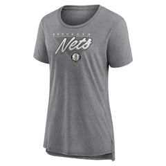 Brooklyn Nets Women's True Classics Tri-Blend T-Shirt Heathered Gray
