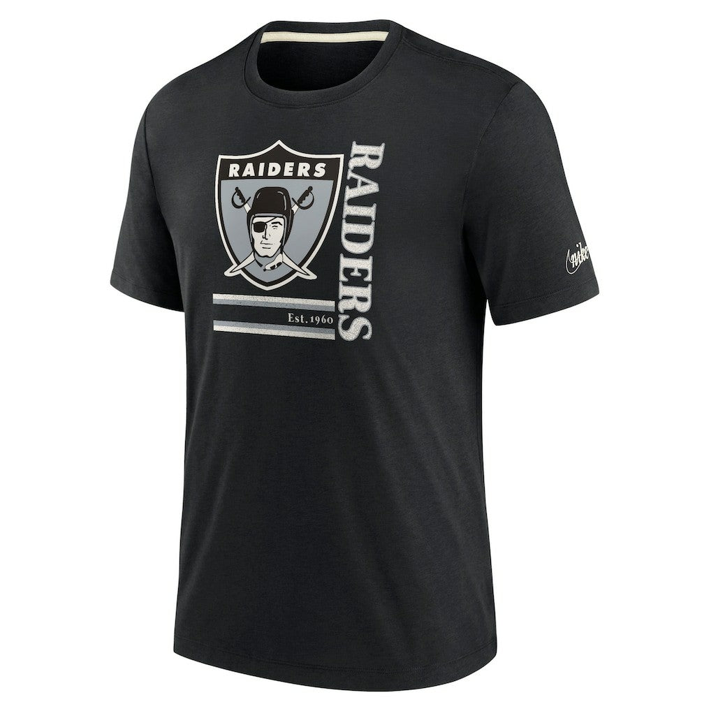 Las Vegas Raiders Wordmark Logo Tri-Blend T-Shirt Black