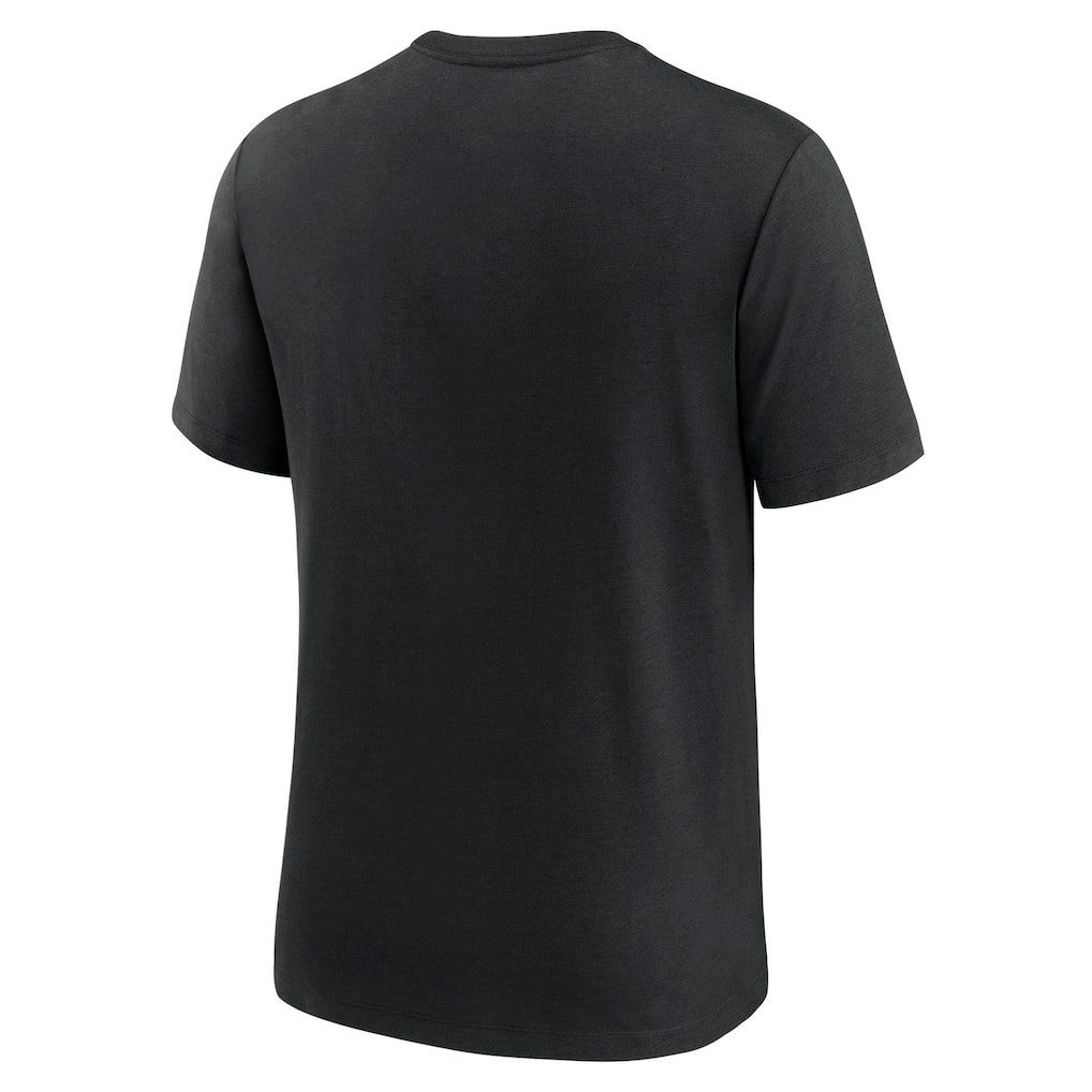 Pittsburgh Steelers Wordmark Logo Tri-Blend T-Shirt Black