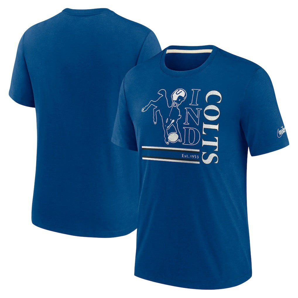 Indianapolis Colts Wordmark Logo Tri-Blend T-Shirt Royal