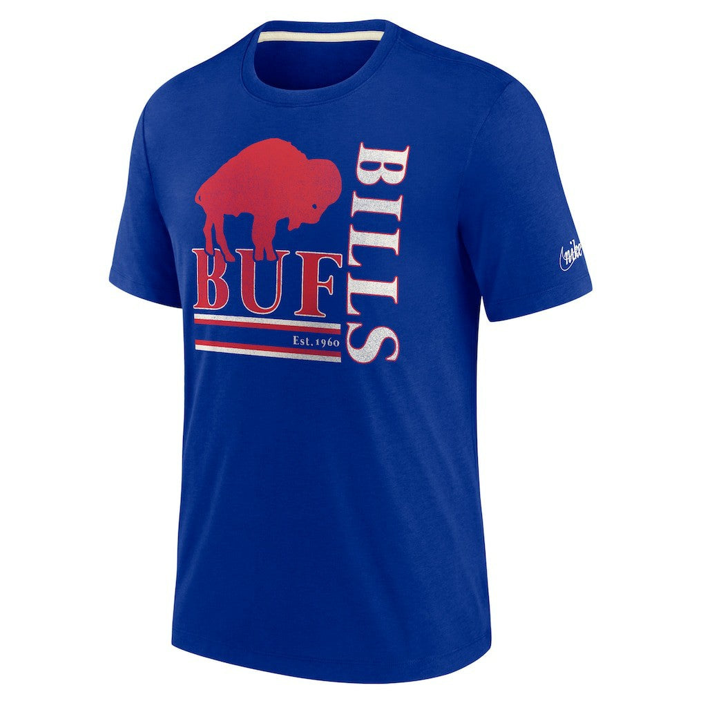 Buffalo Bills Wordmark Logo Tri-Blend T-Shirt Royal