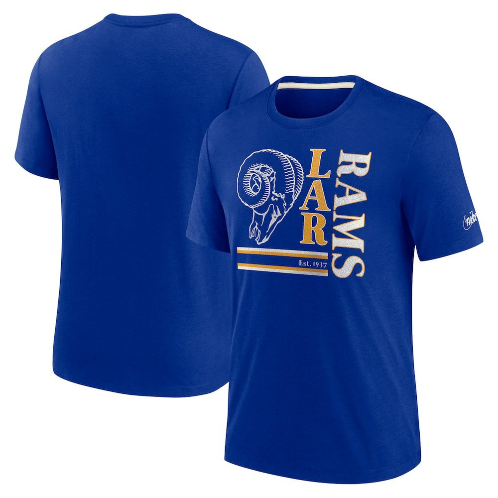 Los Angeles Rams Wordmark Logo Tri-Blend T-Shirt Royal