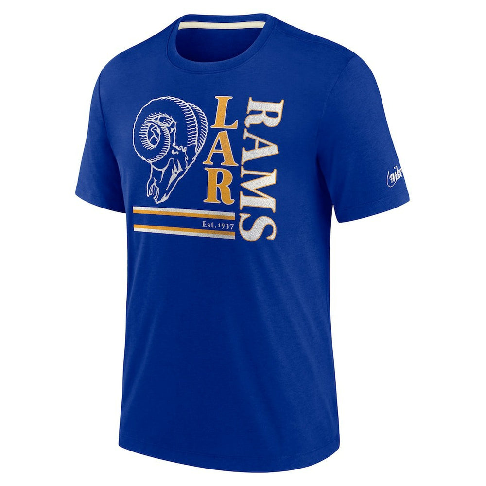 Los Angeles Rams Wordmark Logo Tri-Blend T-Shirt Royal